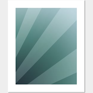 Aqua Diagonal Stripes Posters and Art